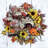 20 " Handmade Mixed Greenery and Sunflower Deco Mesh Wreath