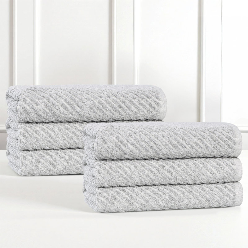 Serviettes à mains en mélange de coton à séchage rapide et côtes diagonales, Platinum