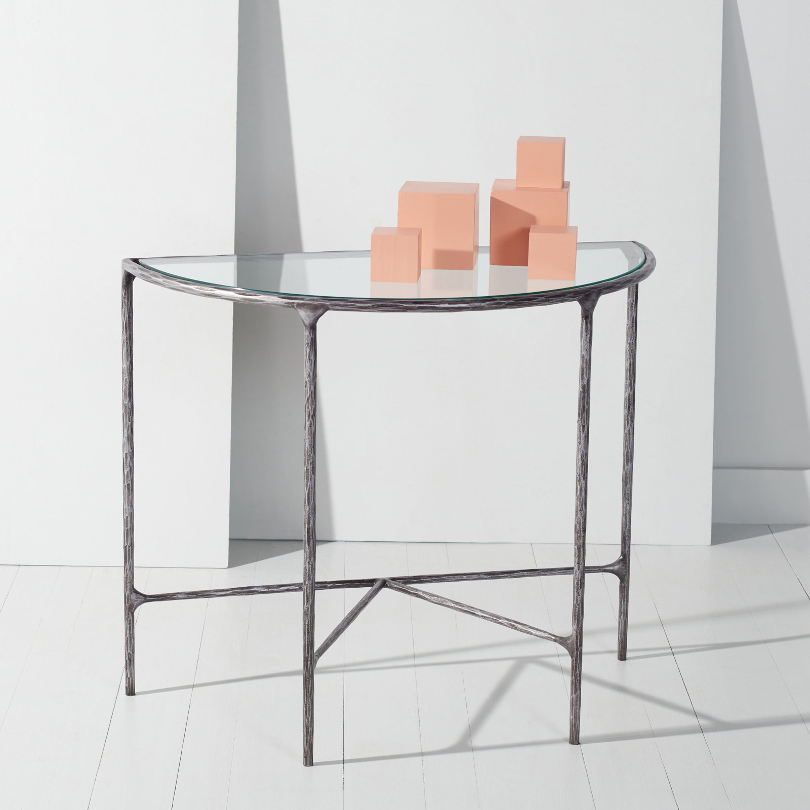 Evelynn 36'' Console Table, Clear, Silver