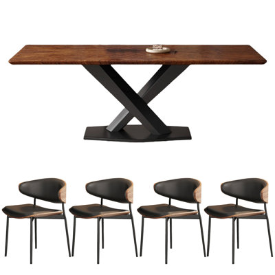 Solid wood black walnut rectangular dining table