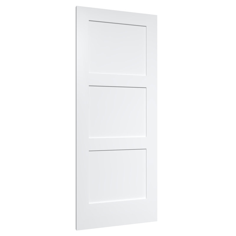 80'' Solid + Manufactured Wood Paneled Primed without Installation Hardware Kit Slab Door, 18" x 80"