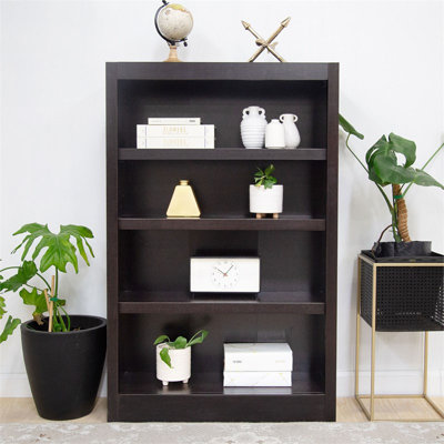  4 Shelf Single Wide Wood Bookcase 30"Wx48"H in Espresso