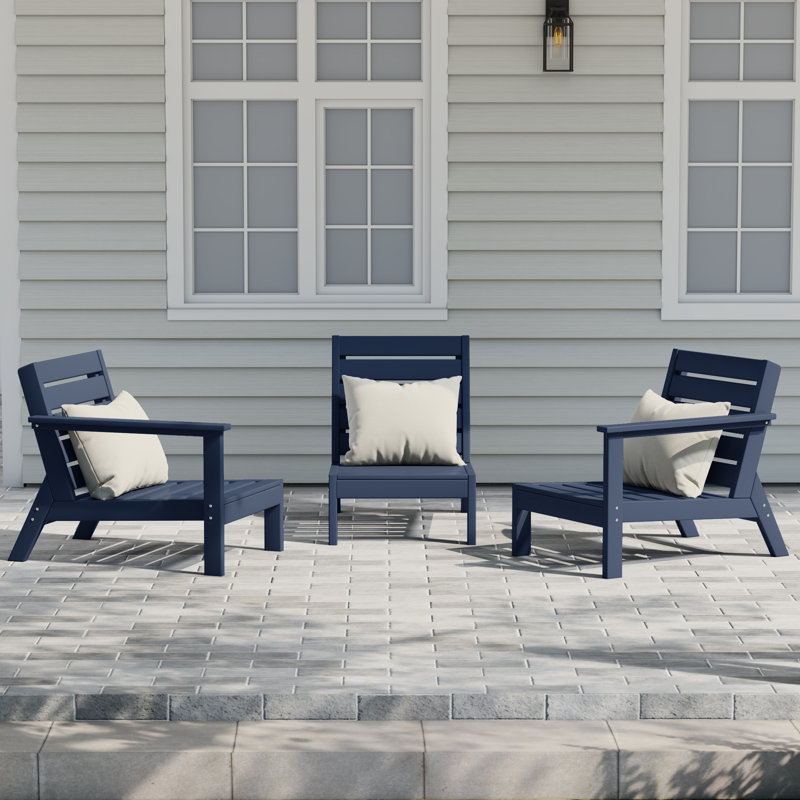 3-Piece Deep Seating Set, Navy