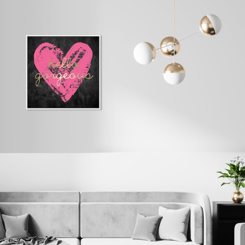 Gorgeous Salute Hot Pink - art textuel sur toile, H 20 po x l 20 po, Toile tendue