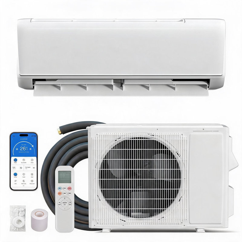 Mini-pompe à chaleur CA 9000 BTU, inverseur 18,5 SEER2, 208 / 230V, refroidit / chauffe 450 pieds carrés, compatible avec Alexa