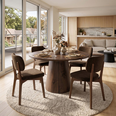 Ensemble de table de salle à manger extensible de 47 à 83 po avec chaises en velours massif