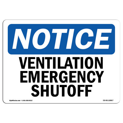 Ventilation Emergency Shutoff Sign