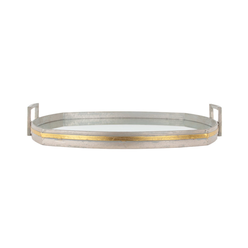 Santiago Oval Decorative Tray, Champagne/Gold