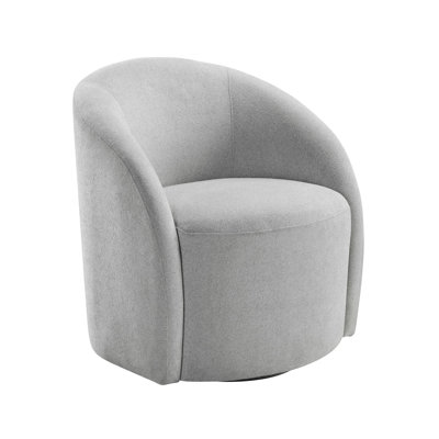 Blue Boucle Swivel Barrel Chair 1Pc Solid Wood Durable Contemporary Living Room Furniture Luxurious Accent Seating