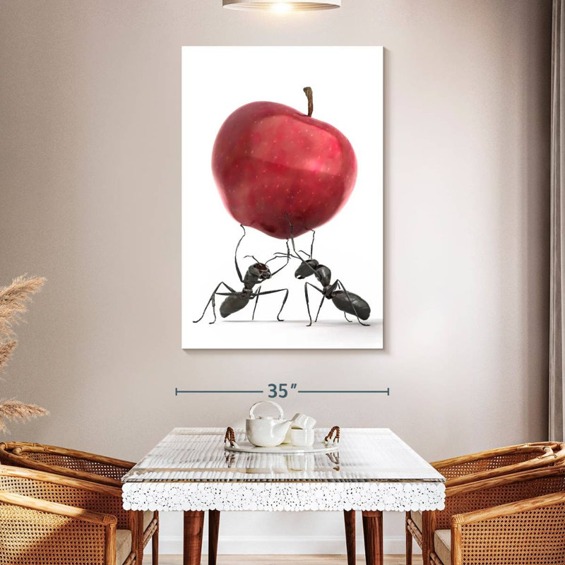 Brampt Black Ants With Apple, 51" H x 34" W