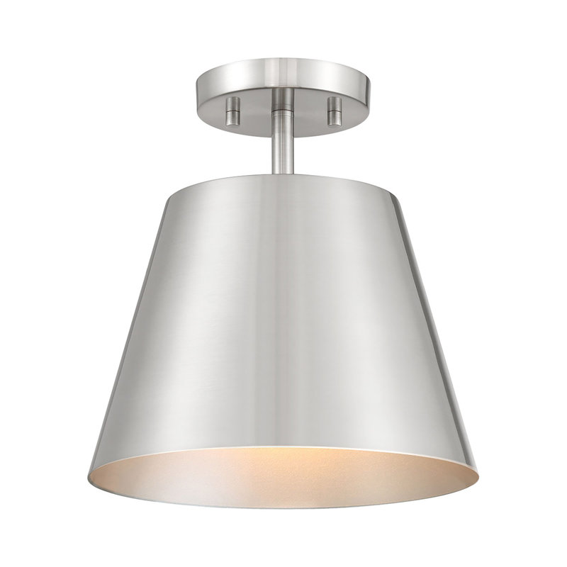 Plafonnier 1 lumière Oneeda en nickel brossé, Nickel brossé