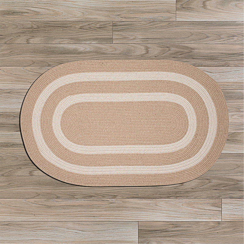 Tapis de surface beige en laine tissé à la main Van Cleef, Rond 6 pi