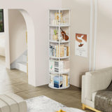 Rotating Bookshelf, 3 Tier Round Revolving Bookcase with Special Visible Partition Storage, 360° Display Spinning Small Bookshelf Tower Book Shelf Organizer for Bedroom