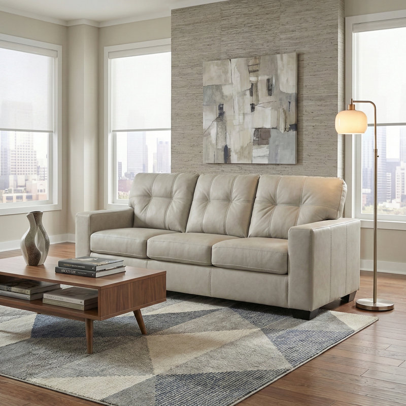 Canapé en cuir Roundhill Furniture Holmes, Blanc