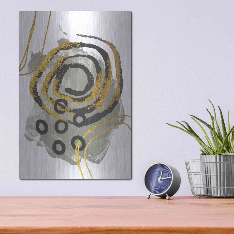 Brayden Studio «Gold Meets Neutrals VI» par Andrea Haase, mur en métal, H 16 po x l 12 po