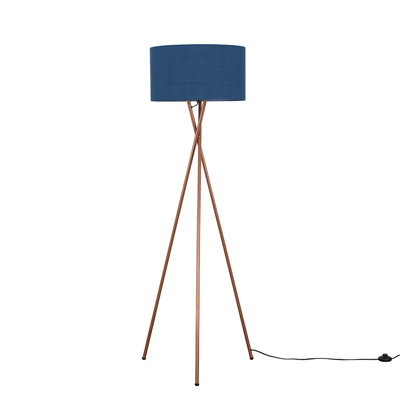 Mishler 155cm Camden Tripod Copper Floor Lamp with Large Reni Shade