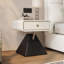 Table de chevet ovale minimaliste en bois massif blanc crème (19,69 po H x 17,72 po L), meuble d'appoint conique bicolore noir et blanc avec un seul tiroir-134674579