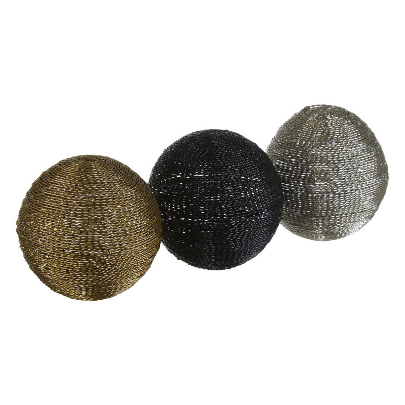 Dunnigan Abstract Figurines & Sculptures, 10cm H x 10cm W x 10cm D, Metallic Gold/Silver/Black