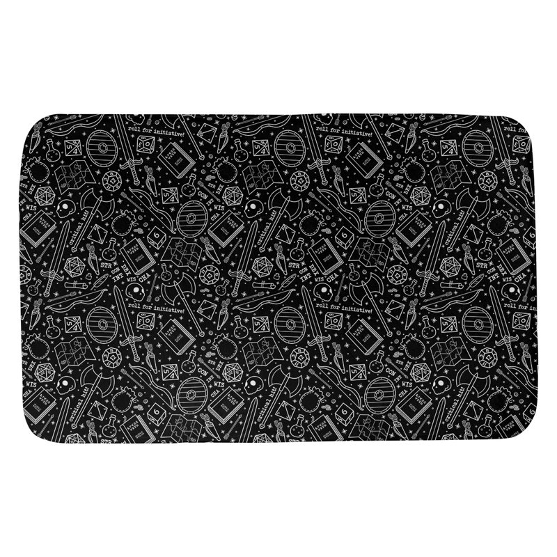Tapis pour salle de bain rpg Leffel, l 17 po x L 24 po, Noir / Blanc