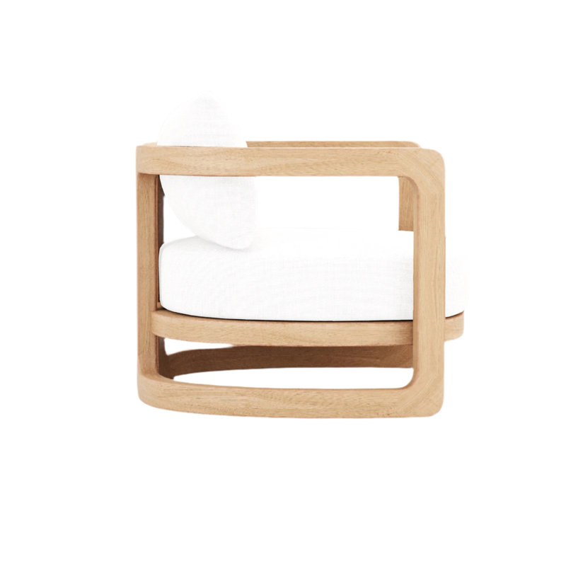 Muse Outdoor Teak Lounge Chair, White