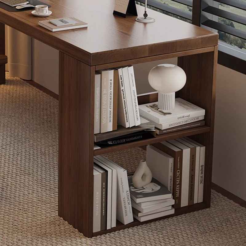 Nut-brown Rectangular Solid Wood writing desk, 29.53" H x 62.99" W x 23.62" D