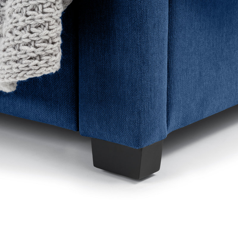 Lilianna Upholstered Storage Bed, Super King (6'), Blue, Without Mattress