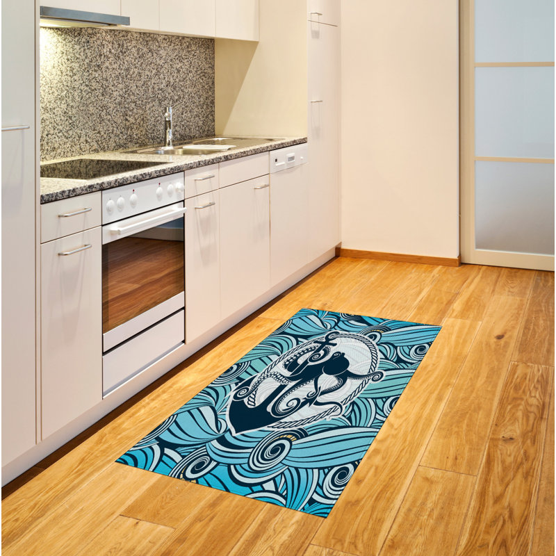 Octopus High Density Long Fiber Poly Threads Decorative Area Rug Carpet, Rectangle 2'7" x 5'