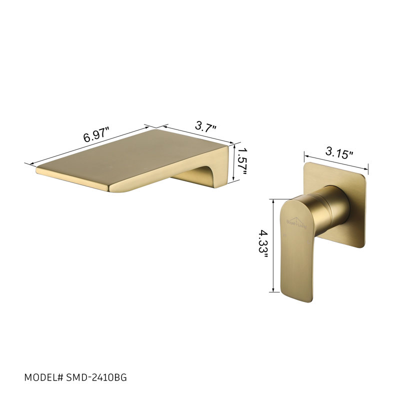 Wall Mounted Optional Single-handle Bathroom Faucet, Brush Gold