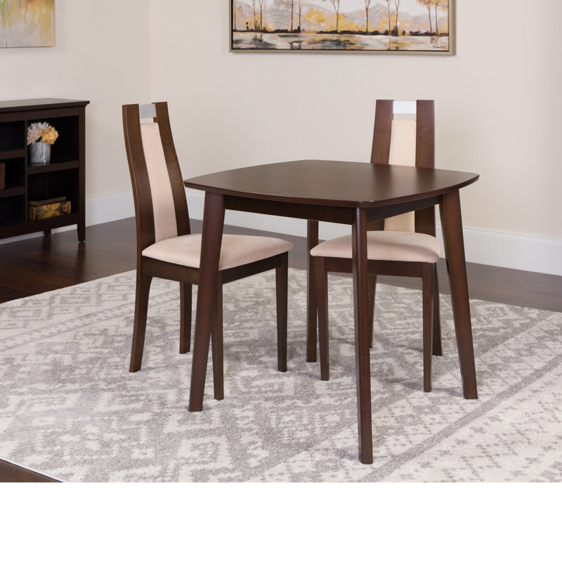 Solid Wood Top Four Leg Dining Set, Espresso