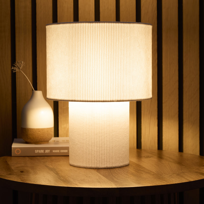 Table Lamp, White, White