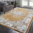 5'x7' Washable Vintage Floral Area Rug, Non-Slip Distressed Indoor Carpet for Living Room Bedroom, Camel Gold-1788729334-1788729324