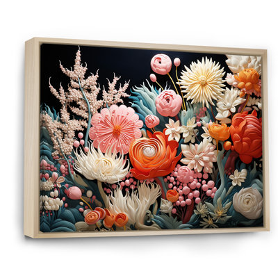 Pêche et corail blanc II sur toile