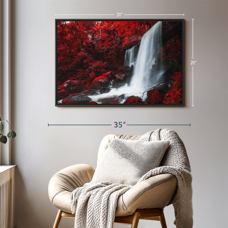 " Red Autumn Waterfall ", 31" H x 21" W