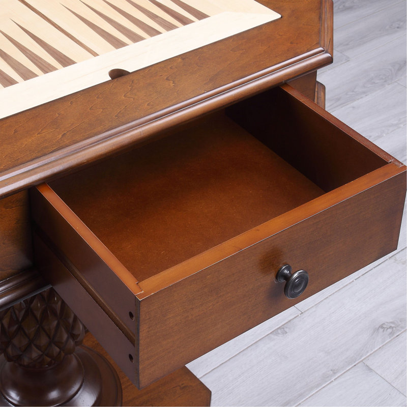 Table de jeu cerise avec base piédestal, H 30 po x L 28 po x l 28 po
