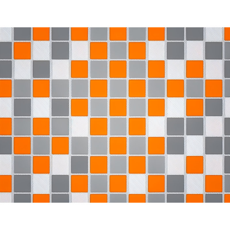 Polyester Comforter, Twin Comforter, Gray/Orange Checkered