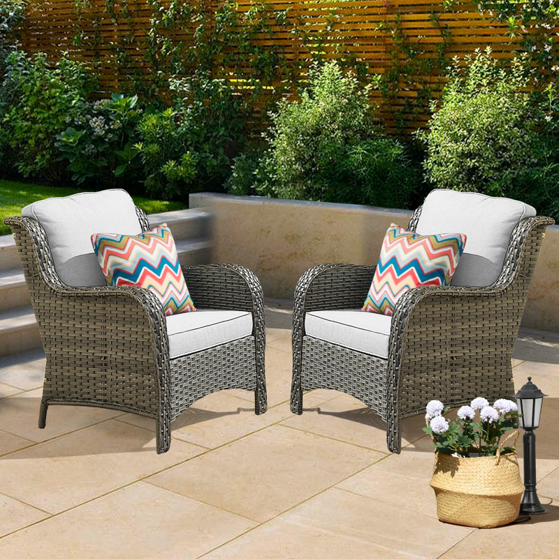 Peridot Wicker Outdoor Lounge Chair, Gray