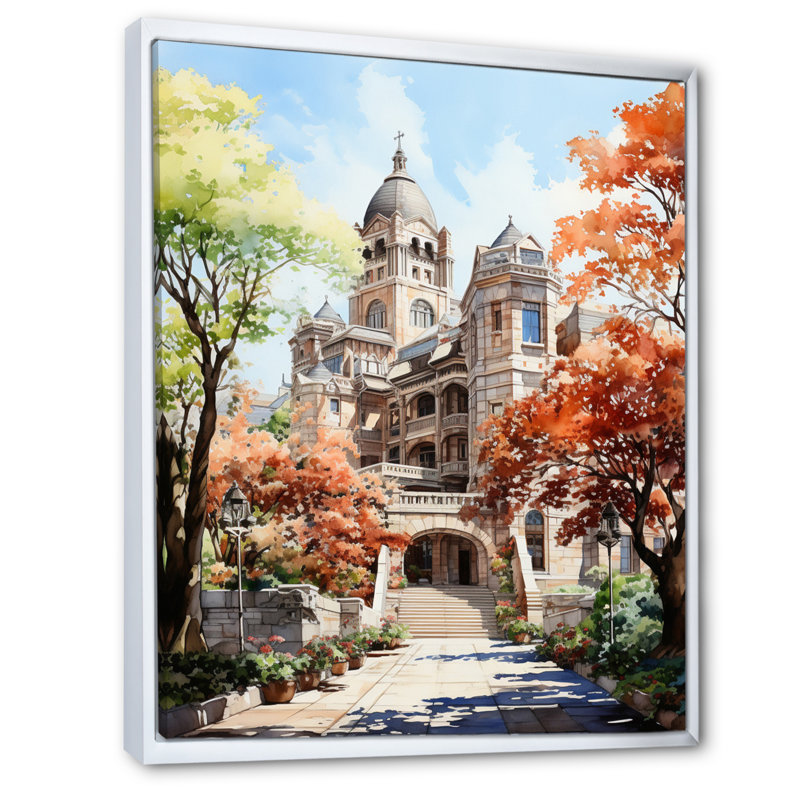 Université College Buildings, H 44 po x l 34 po x P 1,5 po, Cadre flottant blanc