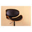 Tabouret de bar pivotant moderne avec hauteur réglable, structure en bois cintré noyer et coussin en similicuir blanc-130173375-130173373