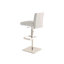 Tabouret pivotant réglable Vittoria 360 en cuir fleur blanc.-23189002