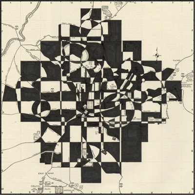 Reproduction d’art sur toile, "carte d’Atlanta moderne" par Nikki-sans cadre