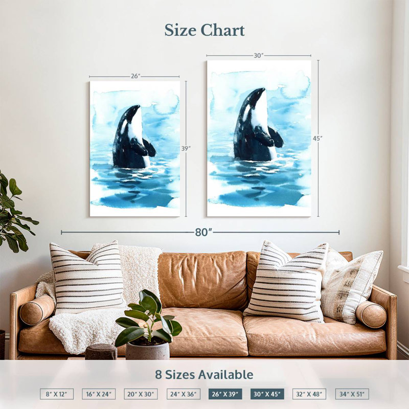 Brampt Ocean Surface Orca, 39" H x 26" W