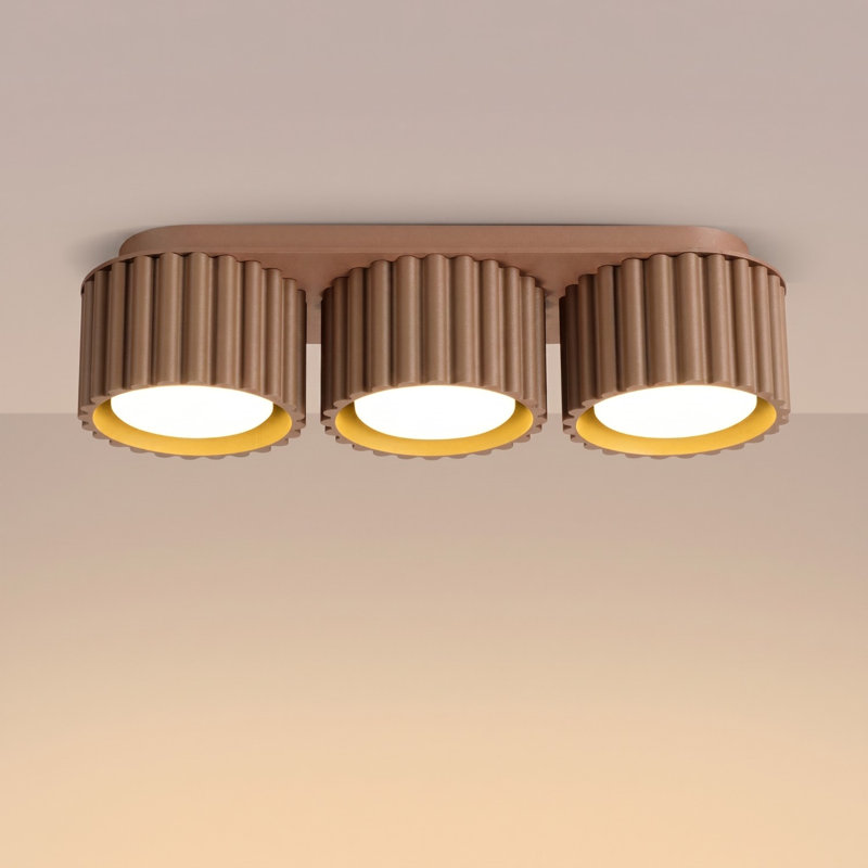 Aura Aluminium Flush Mount, Mocca, 32,5x10x8 cm, 3 Lights