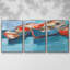 Primaire bateaux I - 3 pièces, reproduction encadrée sur toile-1026763911-1026763908