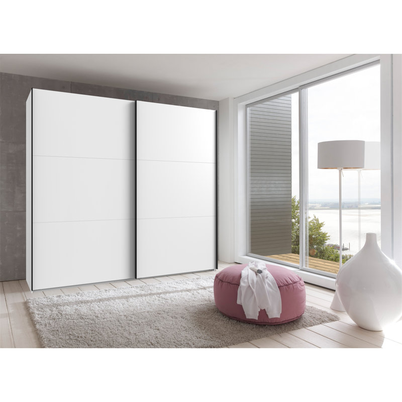 Guardino 2 Door Wardrobe, 216cm H x 200cm W x 65cm D, White