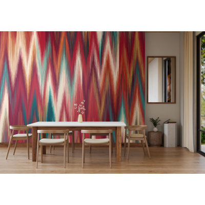 17 Stories Ikat Zig Zag Matte Roll