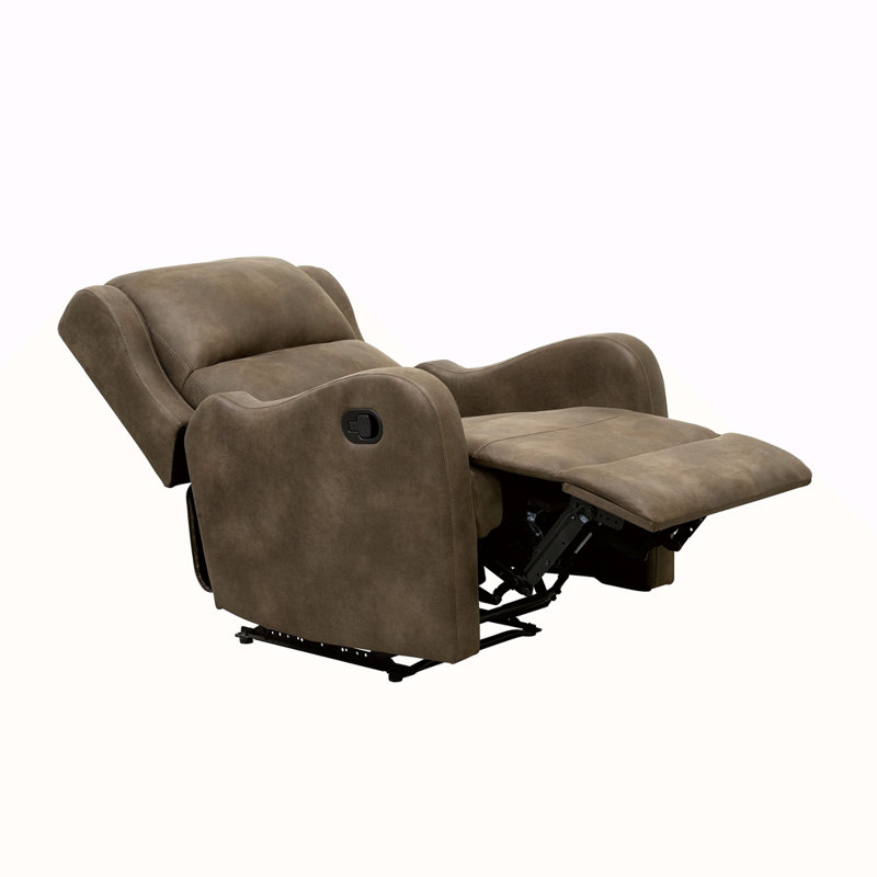 Fauteuil inclinable en microfibre brun rembourré 1pc