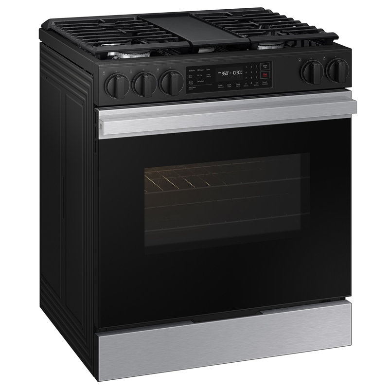 Samsung Bespoke Smart Slide-In Gas Range, Stainless Steel