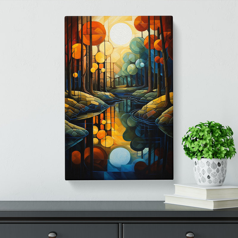 Pond Cubism No.2 - No Frame Print, 60cm H x 40cm W x 3cm D