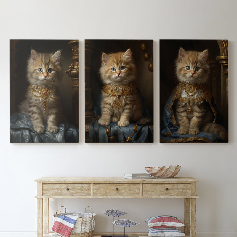 Série royale d'animaux LXVI - ensemble de toiles tendues avec châssis Premium - prêt à être accroché