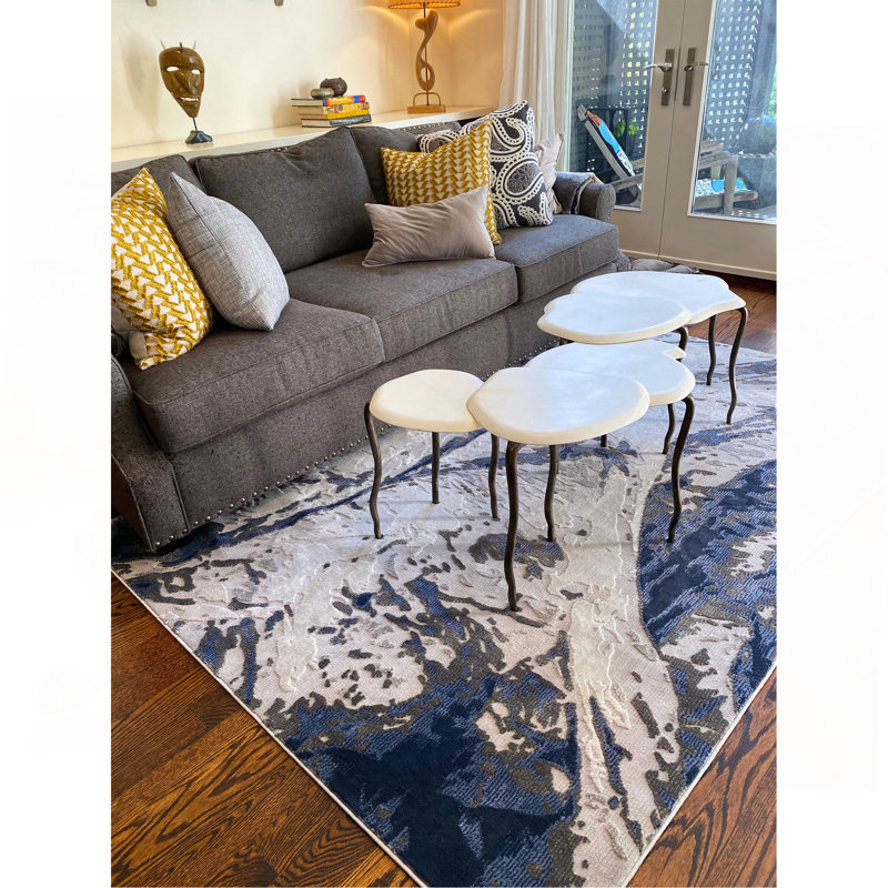 Casual, Contemporary, Modern, Abstract, Textured, High-Low Cut Pile 9'3" X 12' Rectangle Area Rug